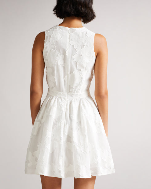 <P>Flippy Mini Dress With Neck Tie</P>